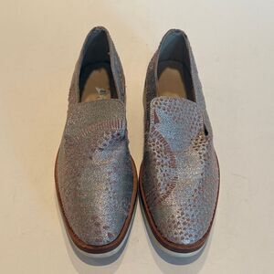 Free People Shimmering Silver and Brown Loafers